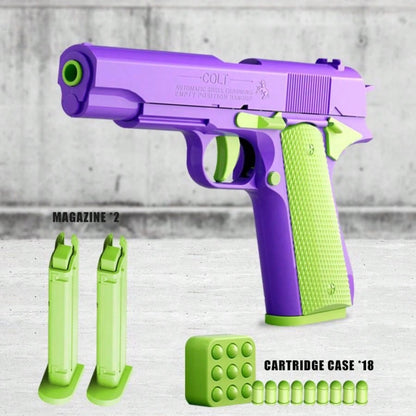 1911 Gun 1 Handgun +9 Science And Education Model Toys Pistol Shooting Games Simulated Shell Throwing Handgun Model This Product Can't Fire Bullets, It Has A Collector's Value Purple