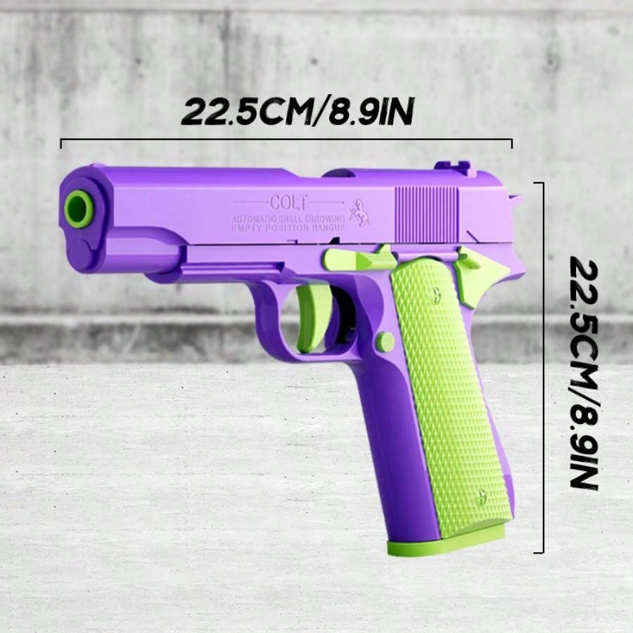 1911 Gun 1 Handgun +9 Science And Education Model Toys Pistol Shooting Games Simulated Shell Throwing Handgun Model This Product Can't Fire Bullets, It Has A Collector's Value Purple
