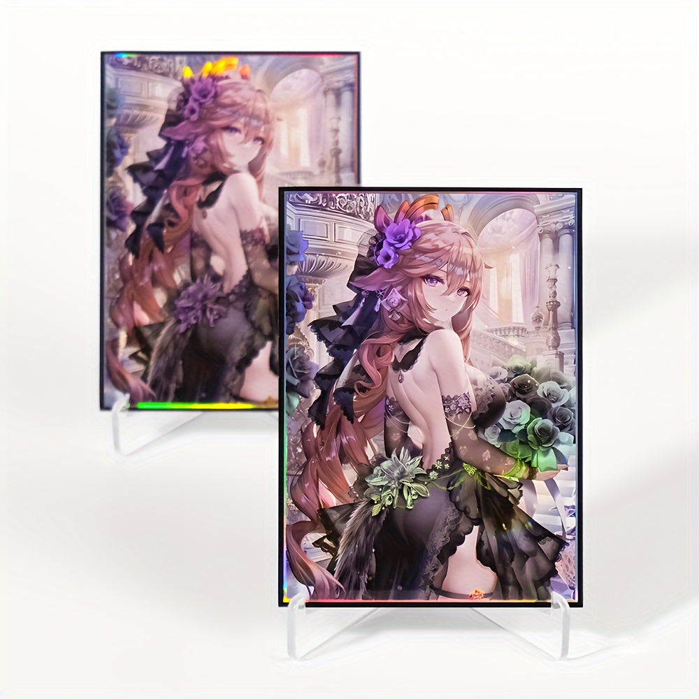 60pcs Holographic Anime Standard Card Sleeves for MTG, Board Game Trading Cards