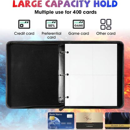 Collectible Card Sleeves, 9 Pocket Premium 900 Double-Sided PU Card Binder, a Card Album for Storing MTG, TCG, Sports Cards, And Game Cards.