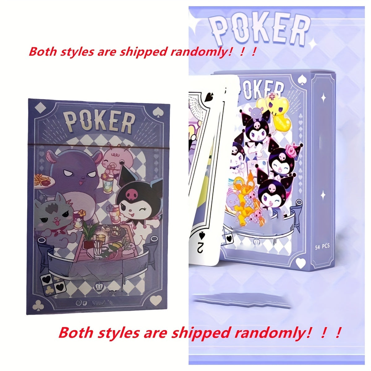 Sanrio Hellokitty Kuromi Cinnamoroll My Melody Playing Cards Poker 54-card Rich Patterns 4 Cute Styles Optional With Box Ideal For Party Games Festivals Attractive Lovers Gift