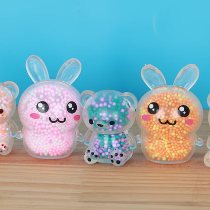6pcs Colorful Easter Bunny Bear Stress Balls - Perfect Kids Easter Basket Stuffers & Party Favors!