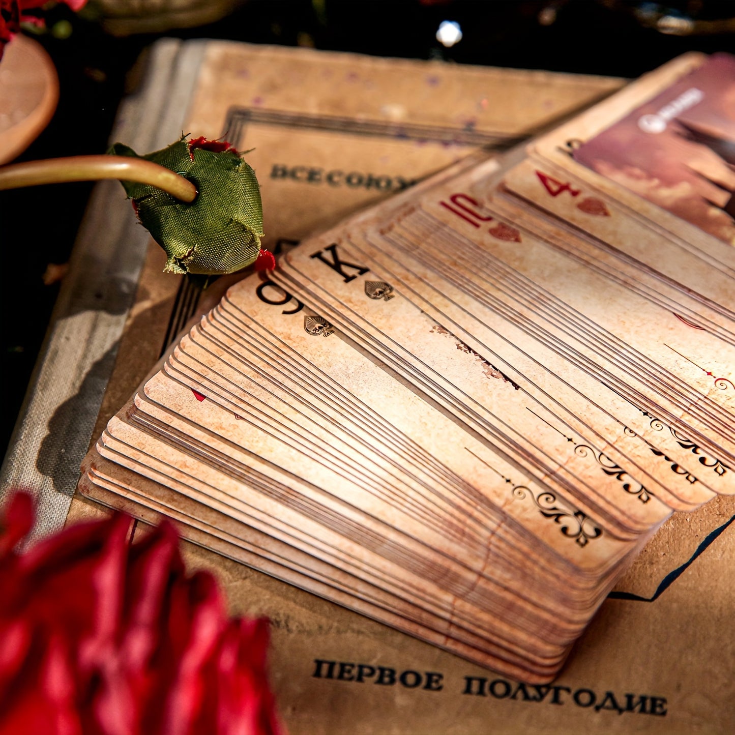 55pcs\u002Fbox Poker Cards Exquisite Retro Magic Dark Mysterious Style, Card Game Multiplayer Game Relaxation Entertainment Party Use Scrapbook Decoration