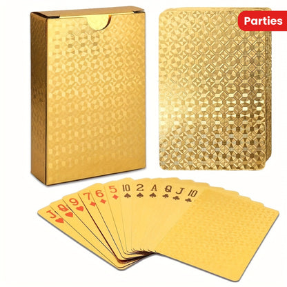 Premium Golden Waterproof Playing Cards - Ideal for Poker, Parties & Games | Perfect Gift for Halloween, Thanksgiving, Christmas, 1pc