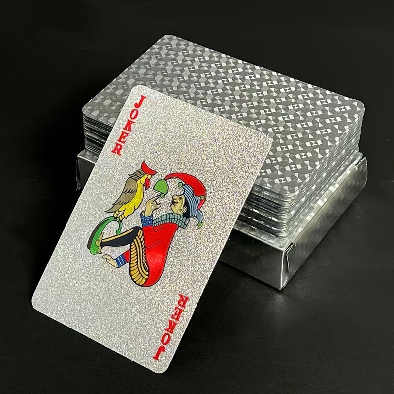 Luxury Golden Foil Playing Cards - Waterproof PVC, Durable Plastic Poker Deck with Elegant Joker Design, Perfect for Home Entertainment & Game Nights
