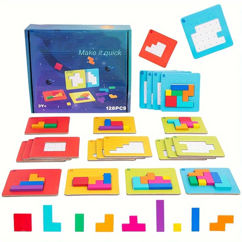 Quick Interactive Geometric Jigsaw Puzzle Toy Educational Tabletop Game Teaching Aids Christmas Gift for Quick Battle