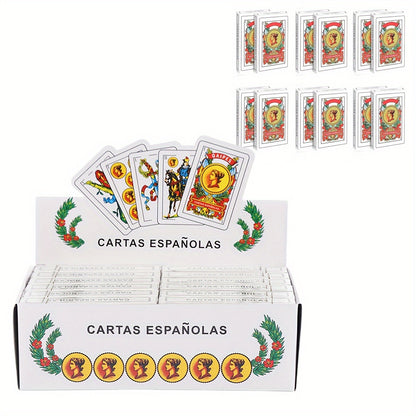 Authentic Spanish Playing Cards - Classic Baraja De Navidad Design, Paper Material, Ideal for Christmas, Puerto Rican & Mexican Styles