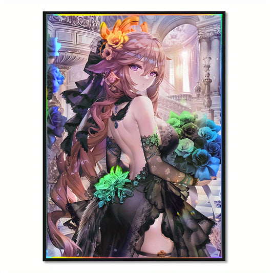 60pcs Holographic Anime Standard Card Sleeves for MTG, Board Game Trading Cards