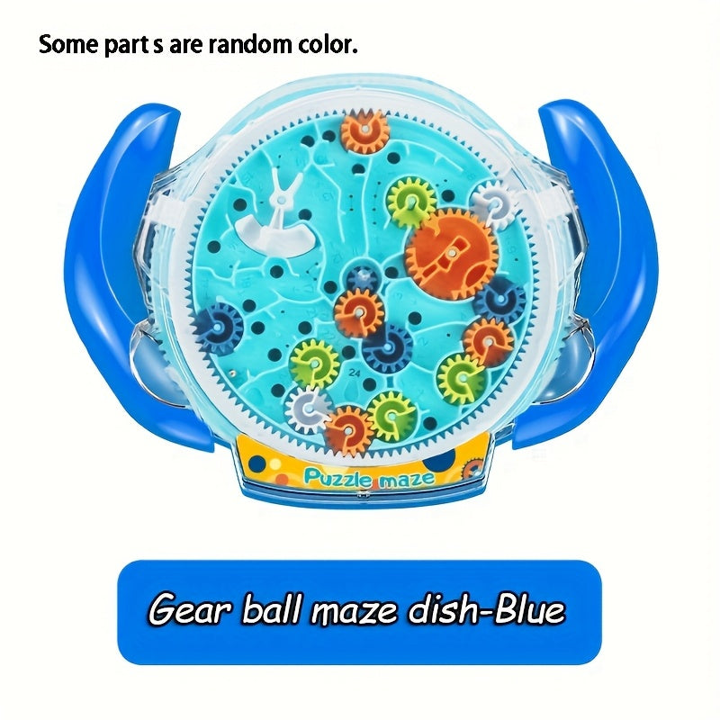3D Maze Puzzle Ball Game for Youngsters – Blue & Orange Gear Labyrinth Toy with Marble Maze Design, Brain Teaser & Physical Activity Challenge, Durable ABS Material