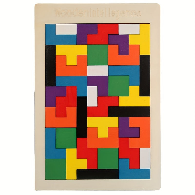 Brighten Up Your Day with Wooden Building Blocks Jigsaw Puzzle Fun Toys