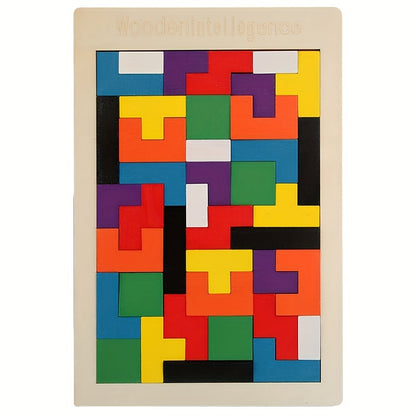 Brighten Up Your Day with Wooden Building Blocks Jigsaw Puzzle Fun Toys