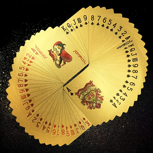 1 Deck Durable Golden Standard Cards 1 Deck Golden Standard Playing Cards - Durable Plastic, Waterproof, Bendable - Ideal for Teens, Party Games & Card Magic Tricks