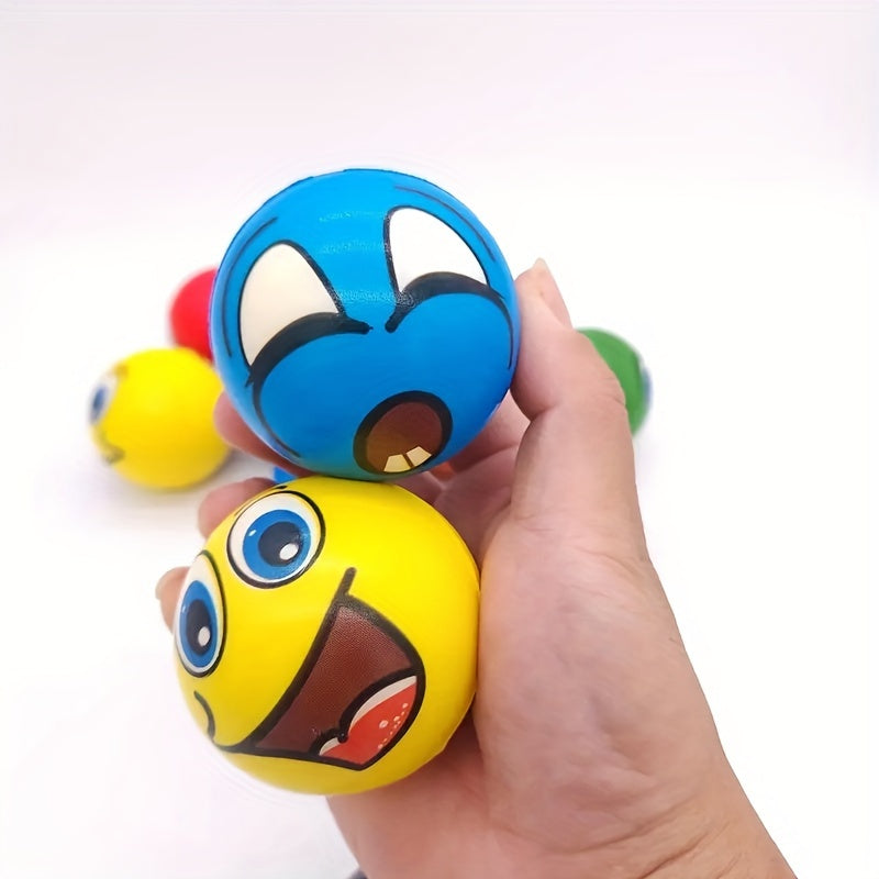 6-Pack Fun Squeeze Balls, Mixed Color TPU Emotional Expression Toys for Party Favors and Therapy Training