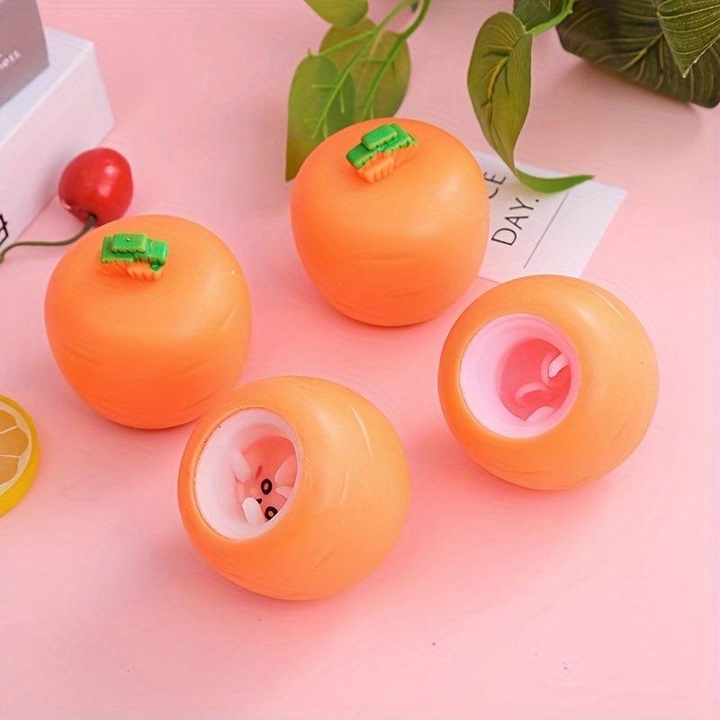 2pcs Carrot Squeeze Toys - Bunny Toy, Carrot Rabbit Squeeze Stress Ball, Party Gift, Halloween Goodie Bag Stuffing, Birthday, Christmas Gift
