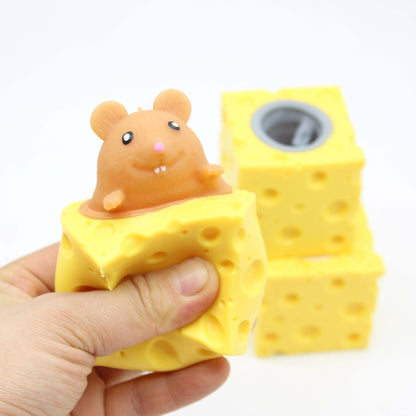 Creative Decompression Toy Fidget Creative Decompression Toy, Cute Cheese Mouse Cup, Pinch Music Squeeze Squirrel Cup, Decompression Toy