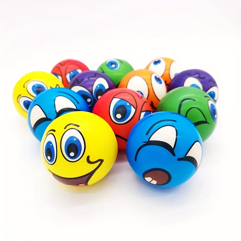 6-Pack Fun Squeeze Balls, Mixed Color TPU Emotional Expression Toys for Party Favors and Therapy Training