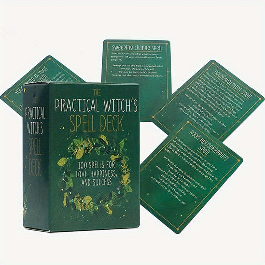 100pcs Spell Cards For Practical Witchcraft: An Oracle Deck For Magical Guidance Halloween Christmas Gift