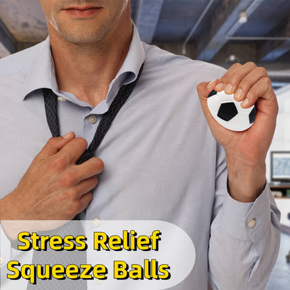 24pcs Mini Soccer Stress Balls - Soft Touch Polyurethane Foam Toys for Anxiety Relief, No Electricity Needed - Durable Squeeze Balls for Youngsters & Adults - Perfect Party Favors & Gifts