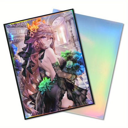 60pcs Holographic Anime Standard Card Sleeves for MTG, Board Game Trading Cards