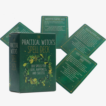 100pcs Spell Cards For Practical Witchcraft: An Oracle Deck For Magical Guidance Halloween Christmas Gift