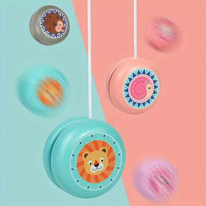 Cartoon animal wooden yo-yo, puzzle puzzle novelty toys, Easter, Thanksgiving holiday parties perfect gifts