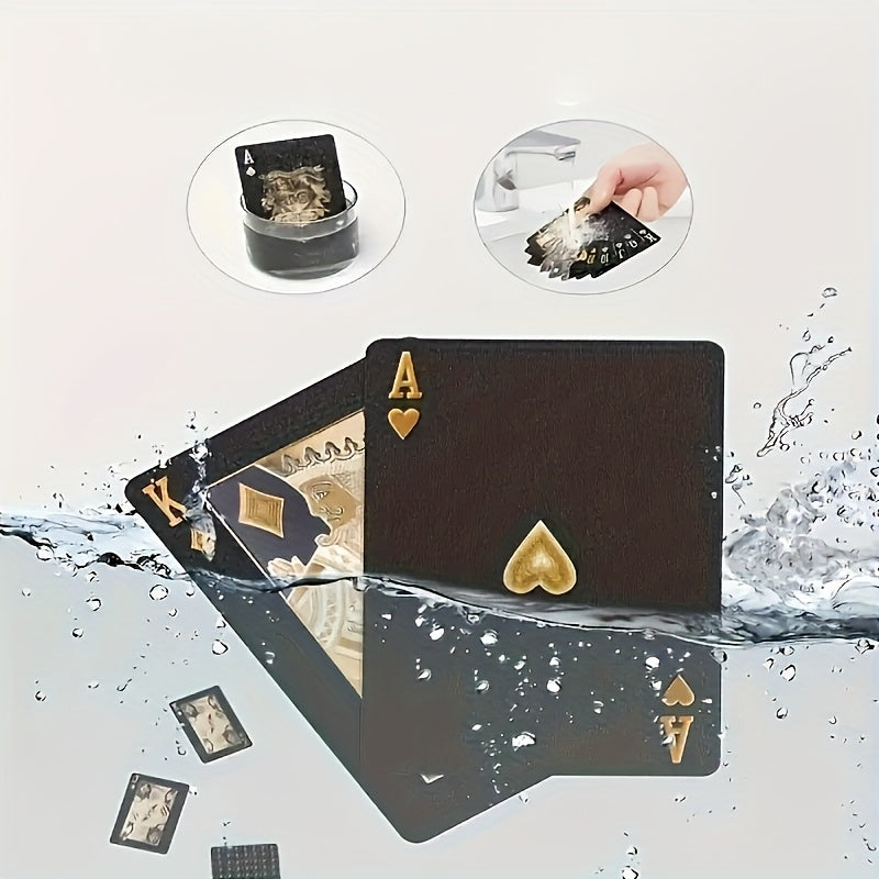 1 set of waterproof and flexible black poker card holders - durable plastic tabletop gaming card holders, high marking polymer, suitable for parties, family entertainment, and holiday gifts