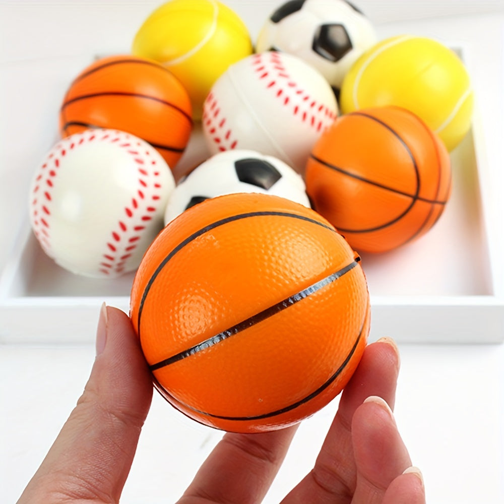 12pcs WEIFF Mini Sports Balls - Vibrant Basketball, Baseball, Soccer & Tennis Stress Balls for Youngsters | Ideal for Party Favors & Decorations, Ball Toys