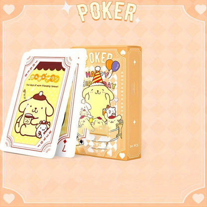 Sanrio Hellokitty Kuromi Cinnamoroll My Melody Playing Cards Poker 54-card Rich Patterns 4 Cute Styles Optional With Box Ideal For Party Games Festivals Attractive Lovers Gift
