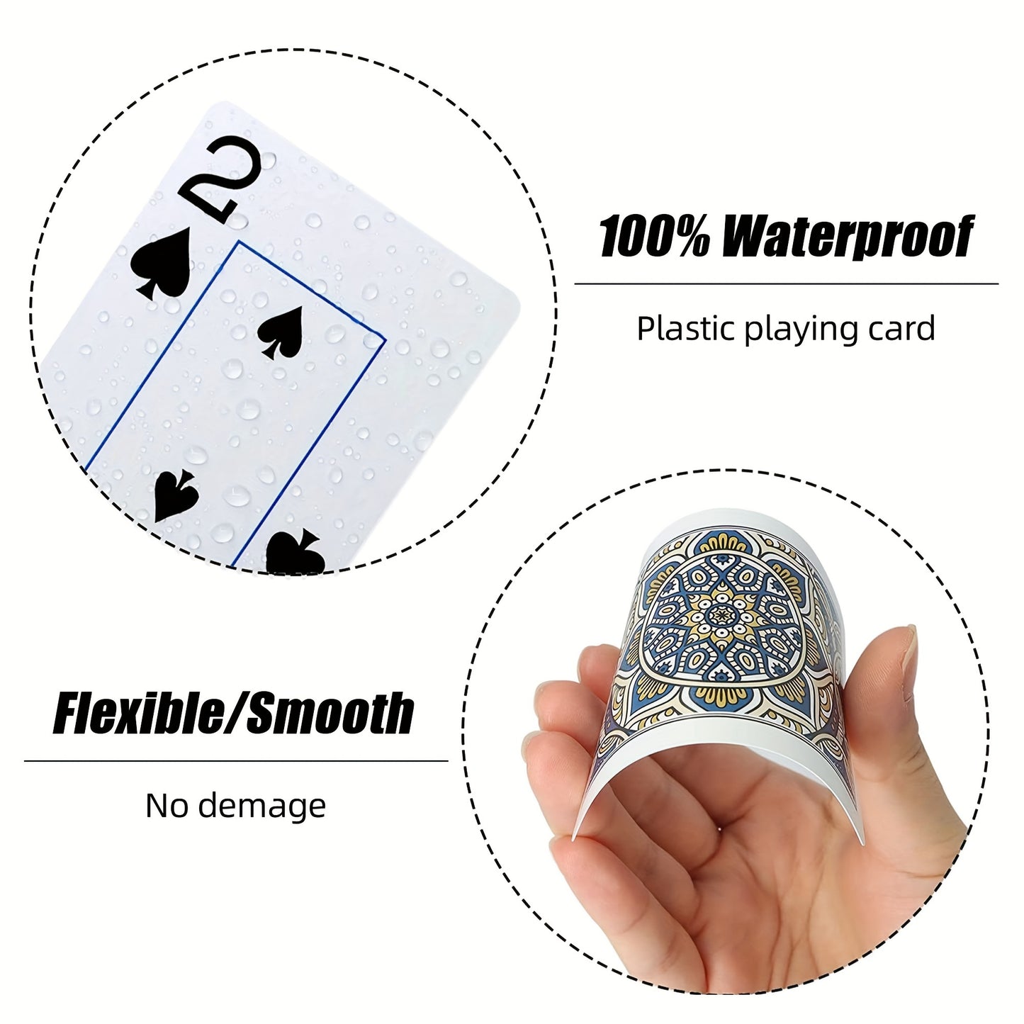 Waterproof Large Print 2-Pack Jumbo Plastic Playing Cards - Poker Size Card Game Set for Adults & Seniors - Durable Boxed Deck, Math Game, Ideal for Christmas, Halloween, Thanksgiving Gifts
