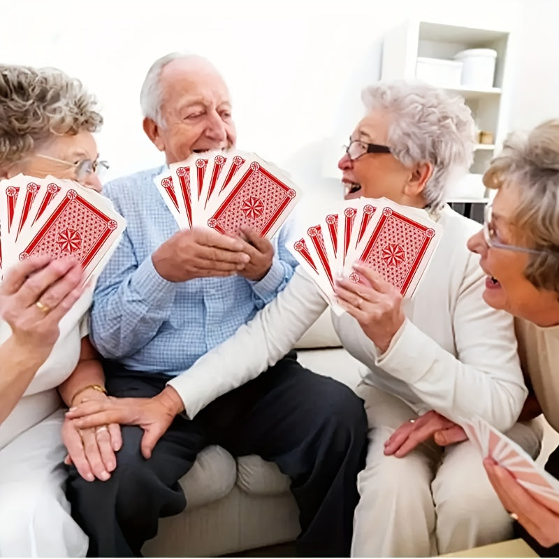 Jumbo Playing Cards for Indoor & Outdoor Fun - Durable Cardstock, Giant Size for Party Games & Holiday Entertainment, with Red & Black Design, Party Game Supplies|Traditional Playing Cards|Bold Suit Markings, Playing Cards Deck