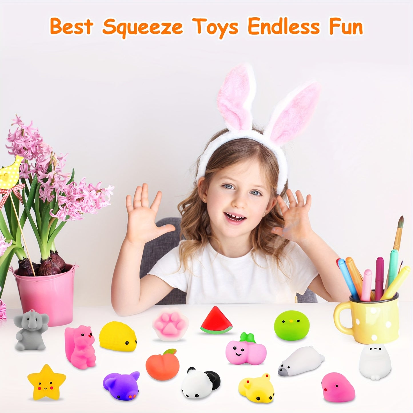 80pcs Mini Animal Mochi Squishy Toys, Kawaii Relaxing Toys for Kids, Easter & Birthday Party Favors, Classroom Prizes, Goodie Bag Fillers, Xmas Gifts, Random Assortment for Boys & Girls
