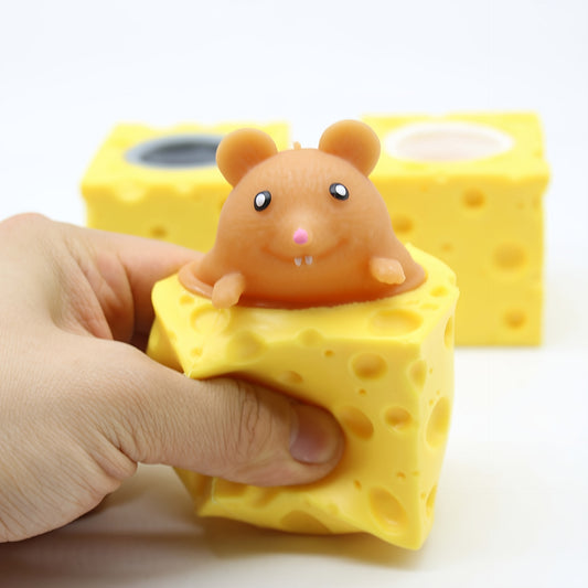 Creative Decompression Toy Fidget Creative Decompression Toy, Cute Cheese Mouse Cup, Pinch Music Squeeze Squirrel Cup, Decompression Toy