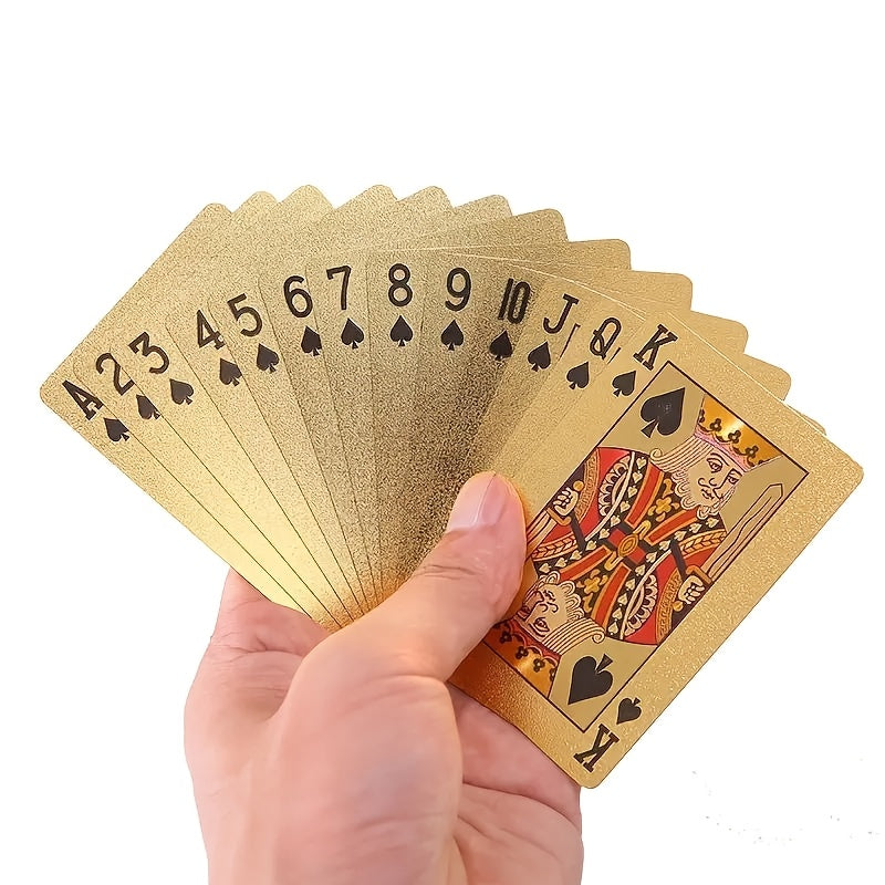 Two Sets of Waterproof Playing Cards, Ideal for Poker Games During Family Gatherings.