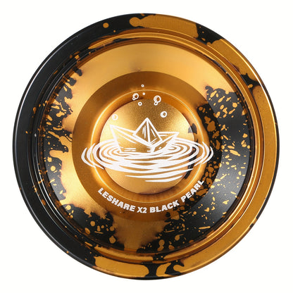 Professional Yoyo Alloy Aluminum YoYo Ball (Black With Golden) With Glove, Strings And Responsive Bearing Kit