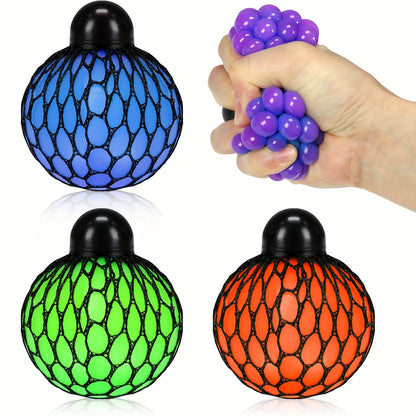 Fei Rui Rainbow Grape Squeeze Ball, Mixed Color, Thermoplastic Polyurethane, Uncharged, Creative, for Stress Relief, with Christmas & Halloween Gifts