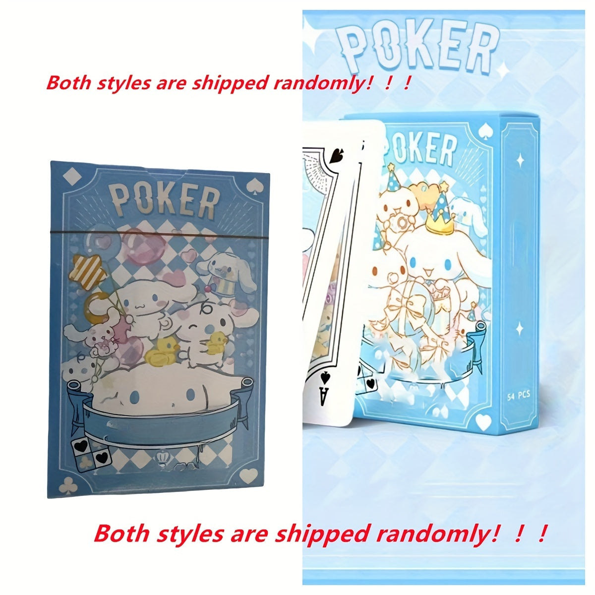 Sanrio Hellokitty Kuromi Cinnamoroll My Melody Playing Cards Poker 54-card Rich Patterns 4 Cute Styles Optional With Box Ideal For Party Games Festivals Attractive Lovers Gift