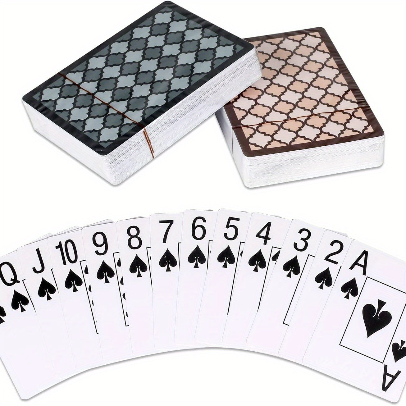 2 Decks of 100% Waterproof Plastic Playing Cards - Large Print Poker Cards for Endless Fun! Halloween Christmas Gift