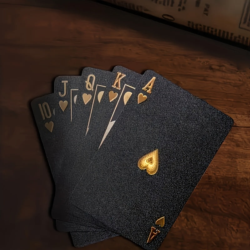 1 set of waterproof and flexible black poker card holders - durable plastic tabletop gaming card holders, high marking polymer, suitable for parties, family entertainment, and holiday gifts