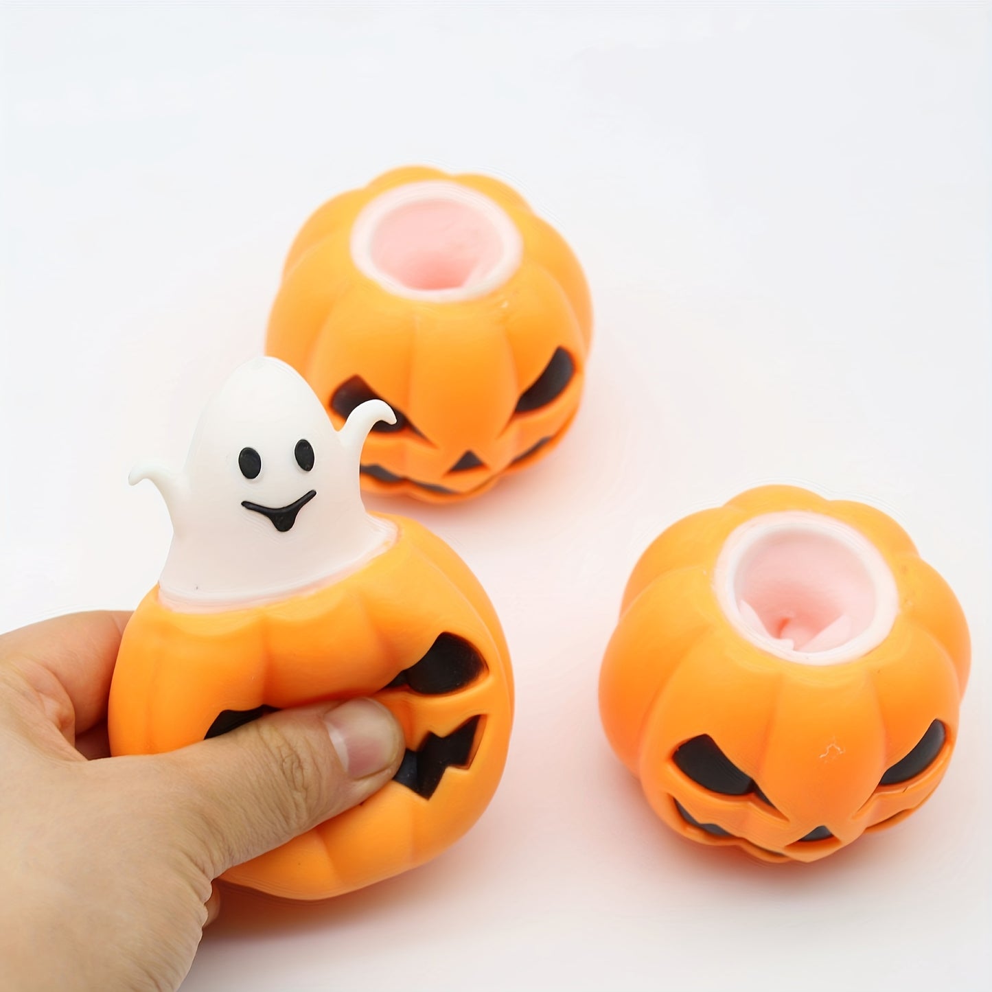 One Squishy Pumpkin Ghost Squeeze Toy Suitable for Both Kids And Adults, Perfect for Fidgeting. A Fun Sensory Ball for Entertainment, Games, And Parties, Ideal for Halloween And Christmas Gifts.