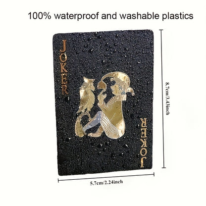Two Sets of Waterproof Playing Cards, Ideal for Poker Games During Family Gatherings.