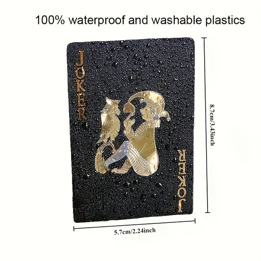 Two Sets of Waterproof Playing Cards, Ideal for Poker Games During Family Gatherings.