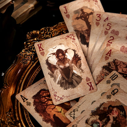 55pcs\u002Fbox Poker Cards Exquisite Retro Magic Dark Mysterious Style, Card Game Multiplayer Game Relaxation Entertainment Party Use Scrapbook Decoration