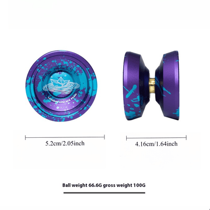1pc Professional Aluminum Alloy Yo-Yo for Beginners - Purple & Blue Design, Lightweight & Durable, Includes Gloves & Rope (5X Longer Life) - Perfect for Competitive Play & Smooth Tricks, Beginner Yo Yo | Purple Blue Color |
