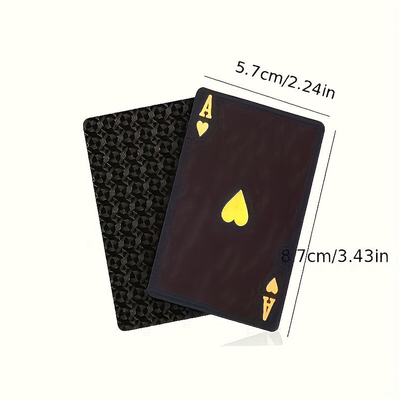 Poker Playing Cards, Set of 54 Collectible Playing Foil Poker Water Resistant, Luxury Black Cards, Limited Edition Black Foil Poker Cards, Family Interaction, Games, Gathering, Groups Activities