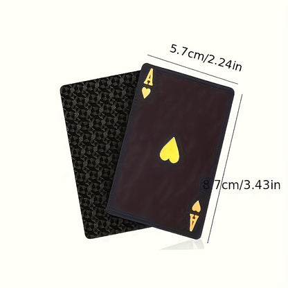 Poker Playing Cards, Set of 54 Collectible Playing Foil Poker Water Resistant, Luxury Black Cards, Limited Edition Black Foil Poker Cards, Family Interaction, Games, Gathering, Groups Activities
