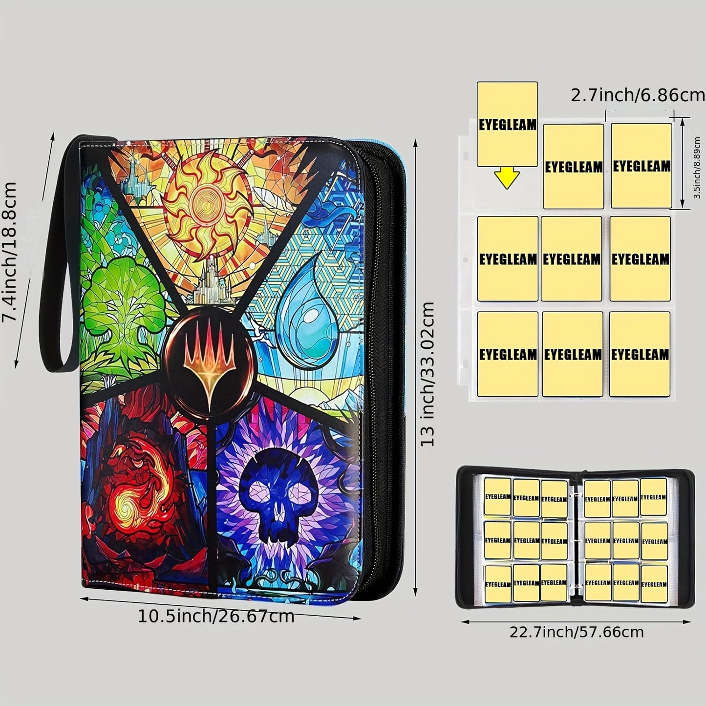 Collectible Card Sleeves, 9 Pocket Premium 900 Double-Sided PU Card Binder, a Card Album for Storing MTG, TCG, Sports Cards, And Game Cards.