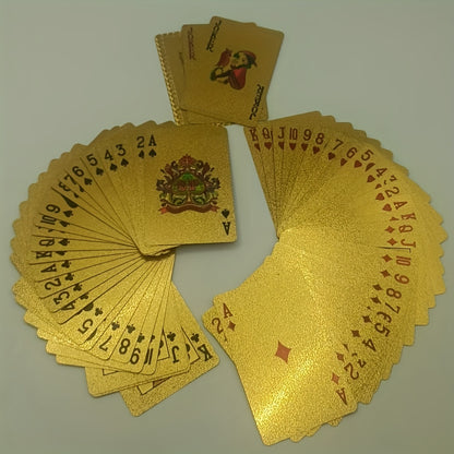 1 Deck Durable Golden Standard Cards 1 Deck Golden Standard Playing Cards - Durable Plastic, Waterproof, Bendable - Ideal for Teens, Party Games & Card Magic Tricks