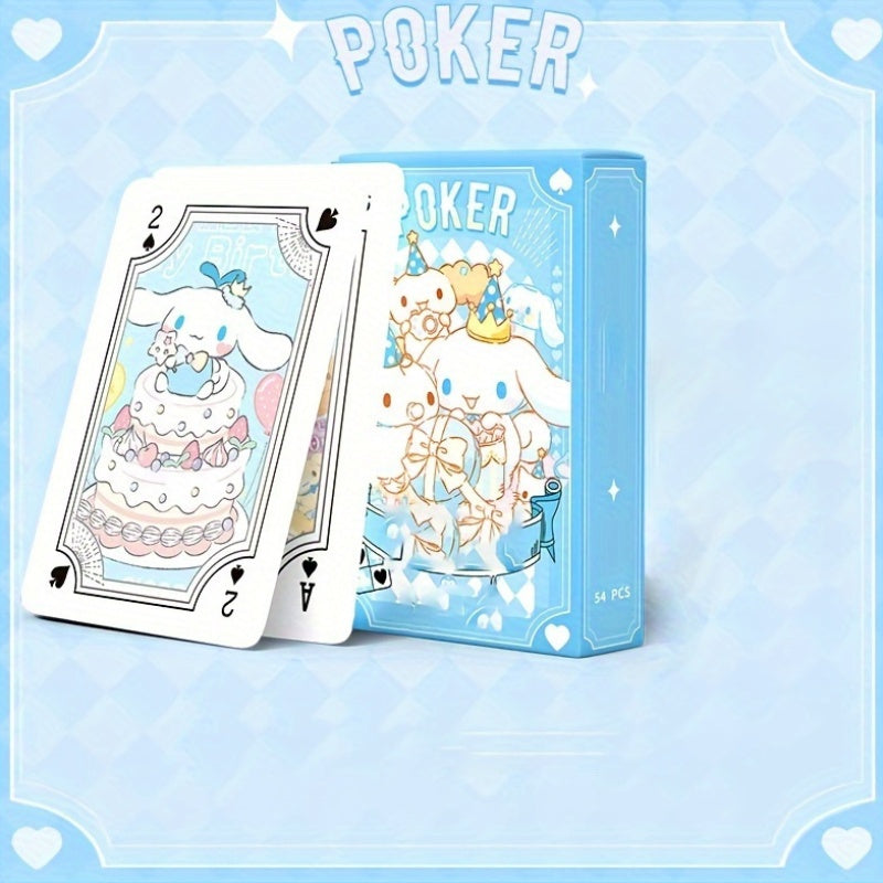 Sanrio Hellokitty Kuromi Cinnamoroll My Melody Playing Cards Poker 54-card Rich Patterns 4 Cute Styles Optional With Box Ideal For Party Games Festivals Attractive Lovers Gift
