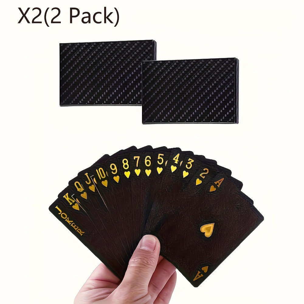 Poker Playing Cards, Set of 54 Collectible Playing Foil Poker Water Resistant, Luxury Black Cards, Limited Edition Black Foil Poker Cards, Family Interaction, Games, Gathering, Groups Activities