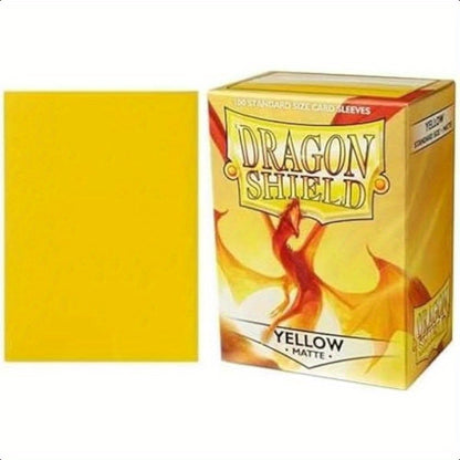 Dragon Shield Standard Size Sleeves Matte Yellow 100CT - Card Sleeves are Smooth and Tough - Compatible with Yugioh and Magic The Gathering Card Sleeves MTG TCG OCG